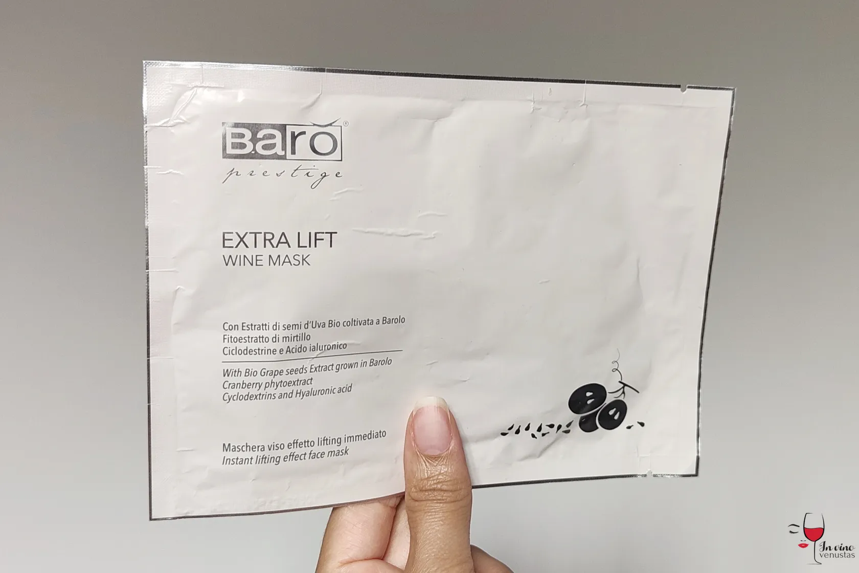 Maschera viso ai semi d'Uva bio Wine Mask Extra Lift Barò Cosmetics