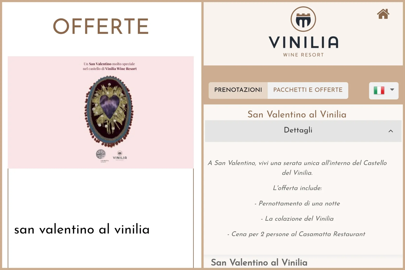 San Valentino 2025 Vinilia Wine Resort